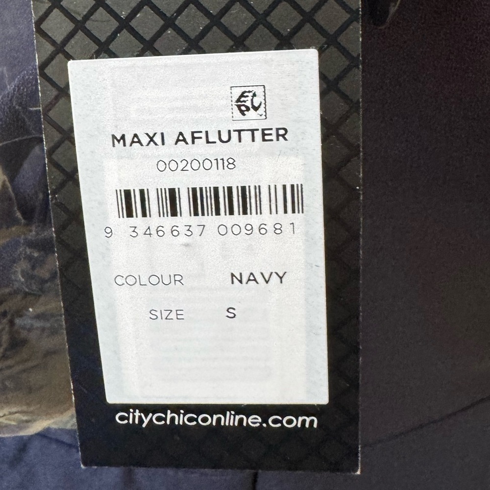 City Chic Navy Blue Aflutter Maxi Dress Size 16 - Picture 7 of 7